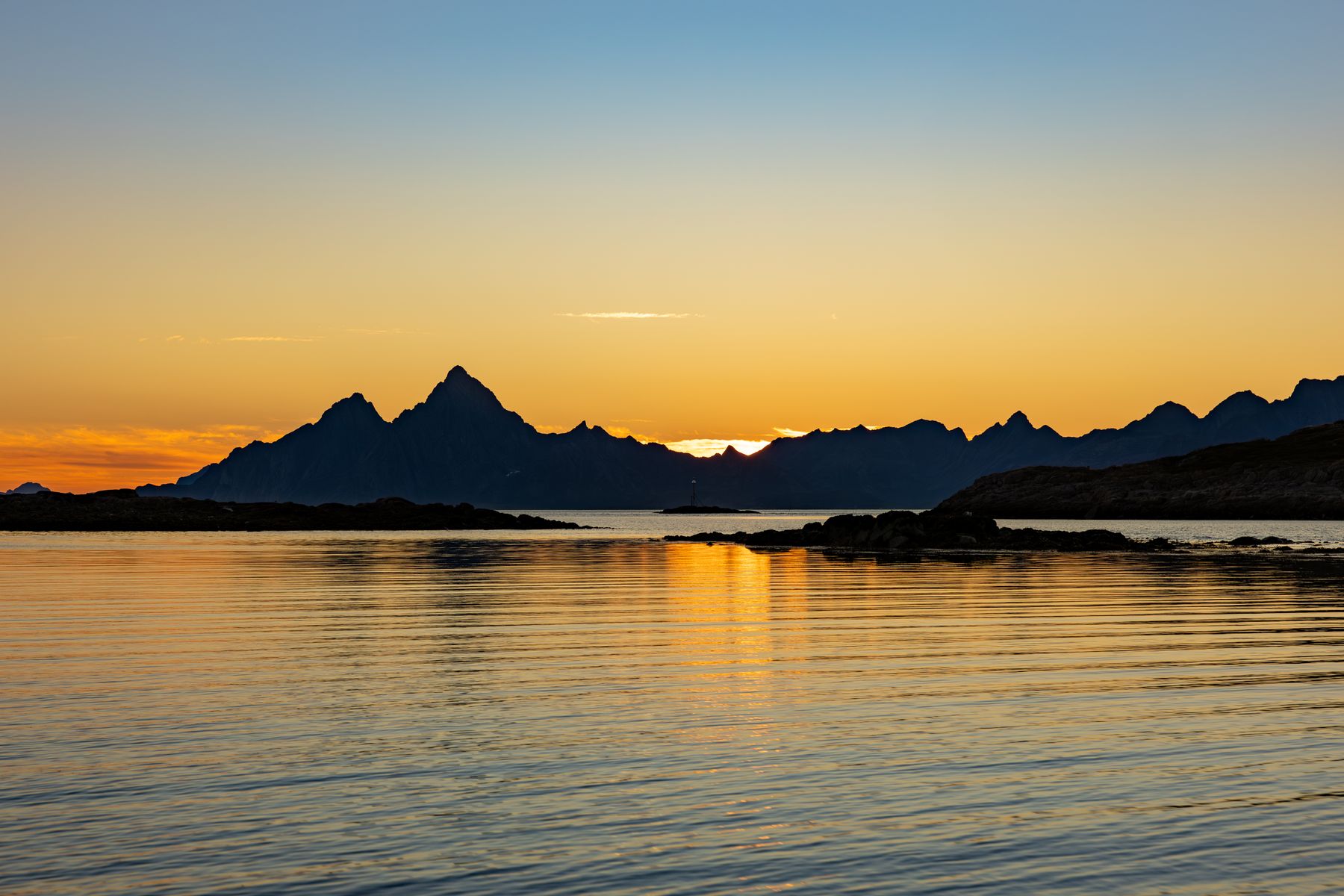Sunset in the Mountains of the Lofoten Islands